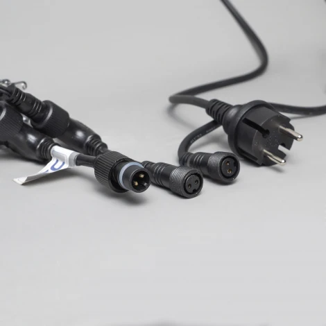 Гирлянда Занавес 2 x 3 м белый 220В, 600 LED, провод черный каучук 2,3мм, IP65 Laitcom ECO602-1-2W