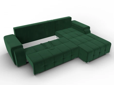 Диван угловой Лига-121 правый угол (ДСП,Брус,Велюр/Зеленый) Лига Диванов 137347
