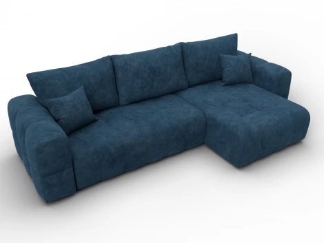 Диван угловой Лига-110 НПБ угол универсальный (ДВП,ДСП,ЛДСП,Брус,Фанера,Велюр/Синий) Лига Диванов 136526