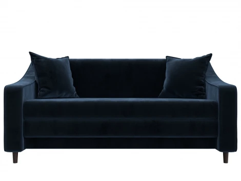 Диван прямой Лига-071 (ЛДСП,Брус,Фанера/Дерево/Велюр/Синий) Лига Диванов 129775