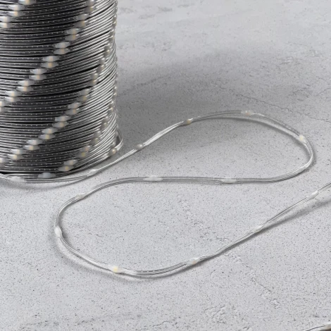 Гирлянда Роса Про 1м тепло-белая 24В, 10 LED, провод прозрачный ПВХ, IP65 Laitcom RPro10-1m-1WW