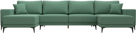 Диван П-образный Льюес (Зеленый/Рогожка) Лига Диванов арт.123924
