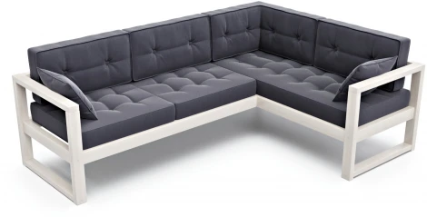 Диван Arsko Астер У беленый дуб серый велюр