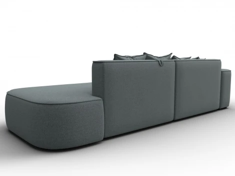 Диван угловой Лига-065 угол левый (ДСП/Пластик/Рогожка/Серый) Лига Диванов 129799L