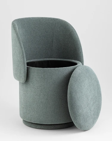 Пуф-трансформер Таунсвилл вращающийся с ящиком букле зеленый Stool Group УТ000042270