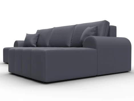 Диван угловой Лига-080 угол правый (ДСП/Пластик/Экокожа/Серый) Лига Диванов 134754