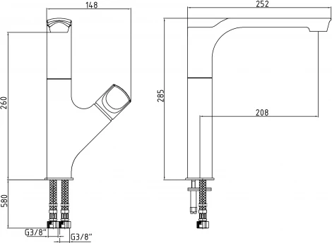 Смеситель E.C.A. Myra 104118063EX для кухонной мойки