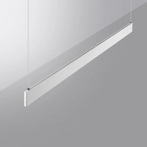 Подвесной линейный светильник Novotech Iter 359547 белый диммир. со сменой цв.темпер. (пульт ДУ/прилож. Smart Life) LED 12/24W 220V 3000-5700К (регулировка яркости, умный дом - Алиса, Tuya Smart, Smart Life, на тросе)