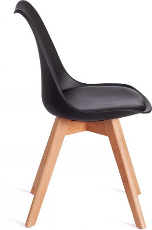 Стул TULIP (mod. 73-1) / 2 шт. в упаковке Tetchair (Дерево,Пластик,Экокожа/Черный) арт.24365