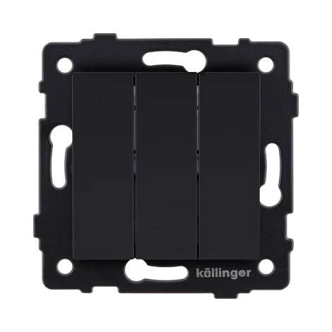 Выключатель 3-клавишный 10А/250В черный матовый Kollinger REA-S-012BM для Aspekt, Eleganz, Reflex