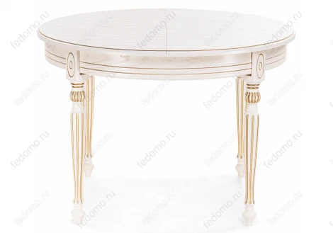 Стол Woodville Брейзер молочный / золото 483906