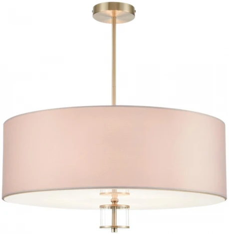 Потолочная люстра на штанге Lumion Damona 8109/7C латунь титаниум/бежевый, металл/текстиль/стекло E14 7*40W 220V (круглые)