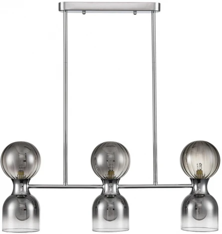 Потолочная люстра на штанге Lumion Tauna 8114/6 хром/дымчатый, металл/стекло G9 3*30W + E14 3*40W 220V