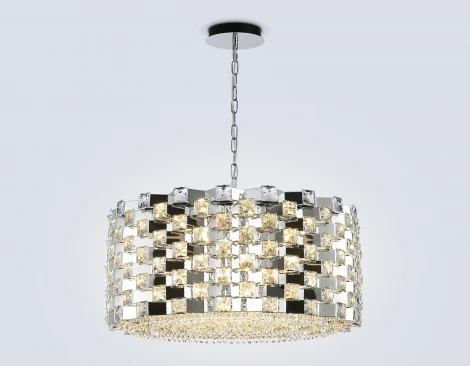 Подвесная люстра с хрусталем Ambrella High Light LH41006 (220V, на цепи, круглые)