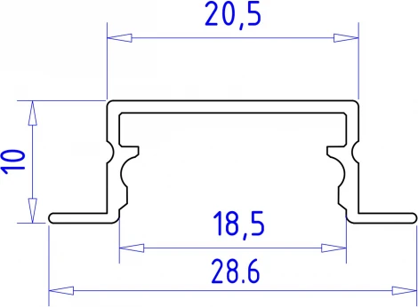 Алюминиевый профиль встраиваемый для светодиодной ленты до 18,5мм Ambrella Illumination GP1200AL