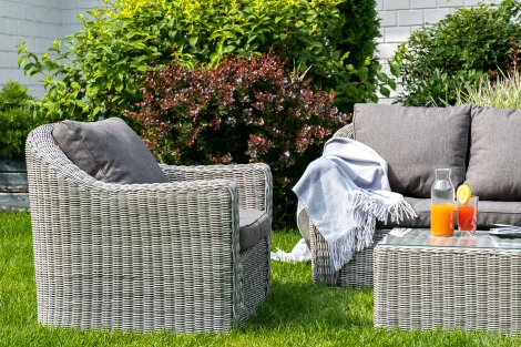 Кресло из искусственного ротанга, цвет серый 4SIS Фабриция YH-C1216W-1 gray