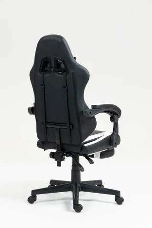 Кресло спортивное TopChairs Prophet с оттоманкой черно-белый арт.УТ000039480