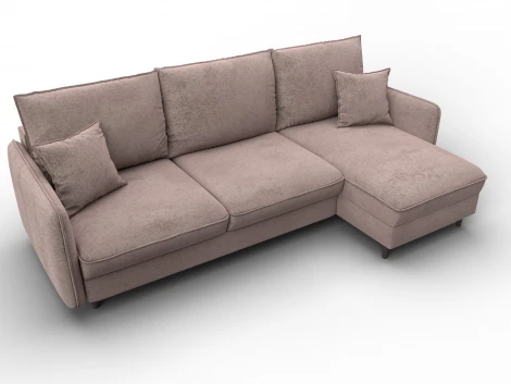 Диван угловой Лига-064 НПБ угол универсальный (ДСП/Дерево/Велюр/Бежевый) Лига Диванов 129627