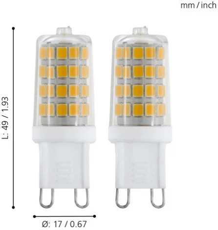 Лампочка светодиодная G9 3W 360 lm 4000K Eglo Lm_led_g9 11675