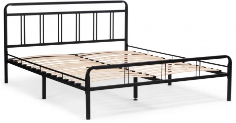 Двуспальная кровать Woodville Рейк 160х200 черная 403027