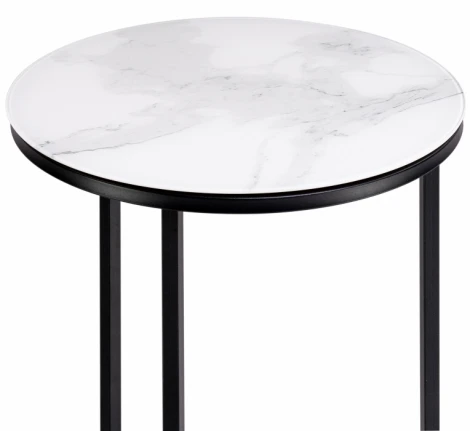 Журнальный столик Woodville Иберис белый мрамор / черный 500011