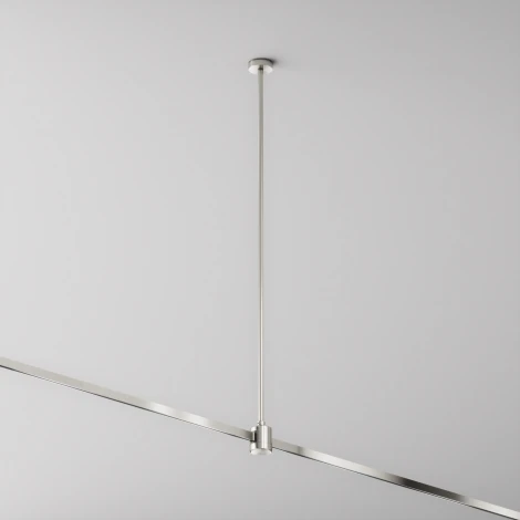 Крепление потолочное Long 700мм с прямым коннектором питания Flarity платина Maytoni Accessories for tracks Flarity TRA159C-IPC1-PT (24V)