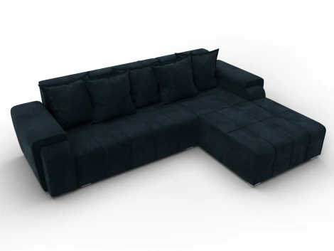 Диван угловой Лига-121 правый угол (ДСП,Брус,Велюр/Графит) Лига Диванов 137354