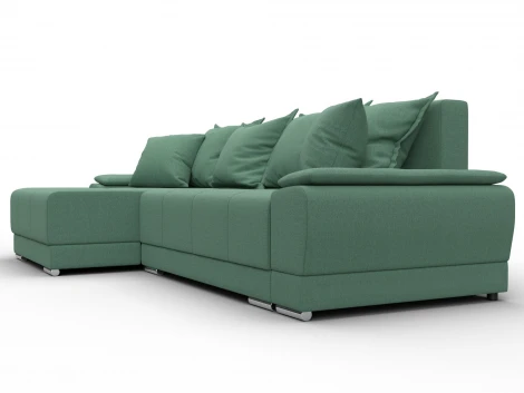 Диван угловой Лига-119 угол левый (ДСП,Брус,Фанера,ЛДС,Рогожка/Зеленый) Лига Диванов 137088L