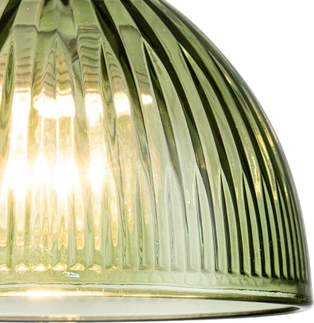 Подвесной светильник Escada Okto 10185/1S 1x60Вт E27, металл/стекло, черный/зеленый (220V, на проводе, круглые)