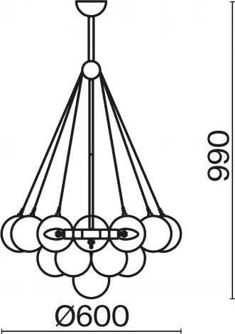 Потолочная люстра на штанге Fiesta FR5231PL-06BS Freya (220V, шарики)