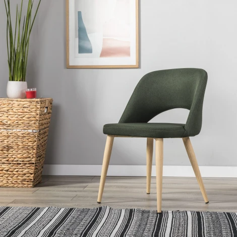 Стул R-Home Lars тёмно-зеленый/нат.дуб