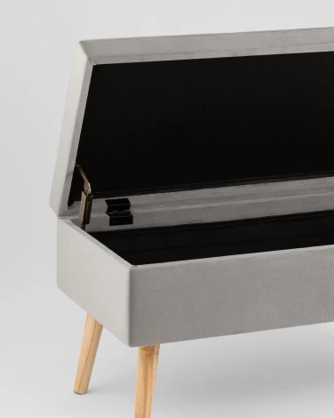 Банкетка Stool Group Сторми с ящиком, велюр серый УТ000041747