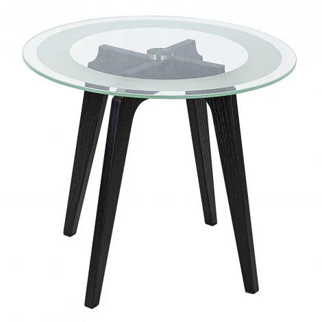 Стол журнальный Рилле 447 черный/стекло прозрачное Mebelik 009584