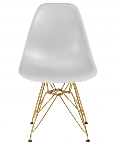 Стул обеденный DSR (ножки золотые, цвет светло-серый (GR-01))