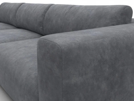 Диван угловой Лига-066 НПБ Лонг угол левый (ЛДСП,Фанера,Брус,Велюр/Темно-серый) Лига Диванов 131217L