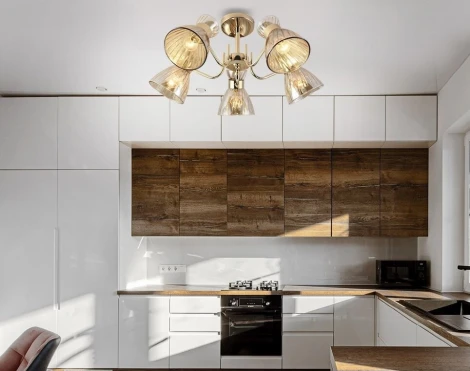 Потолочная люстра на штанге Seven Fires Aura SF3345/5C-FGD-AM