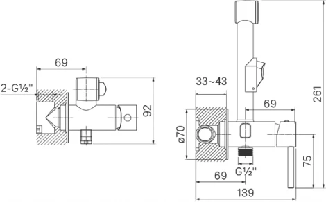 Гигиенический душ IDDIS Spring 003BNR0i08 С ВНУТРЕННЕЙ ЧАСТЬЮ, сатин