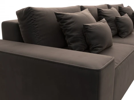 Диван угловой Лига-074 угол универсальный (ДСП/Пластик/Велюр/Коричневый) Лига Диванов 129864