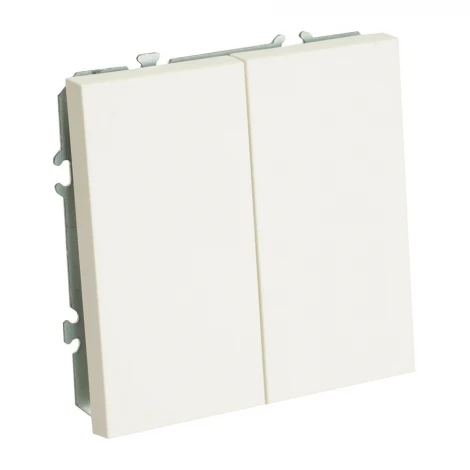 Переключатель двухклавишный перекрестный (белый фарфор, soft touch) Stekker Эмили 50162