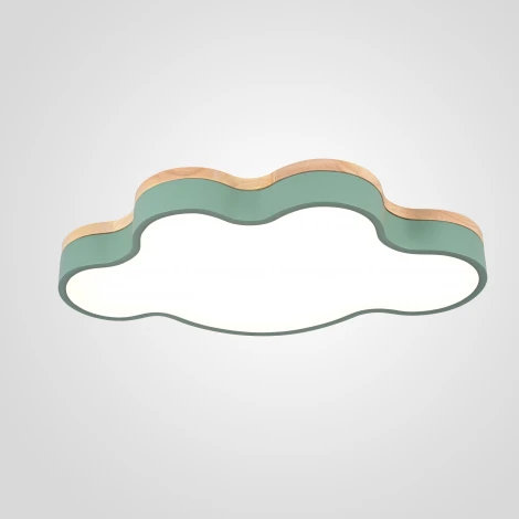 Потолочный светильник Wi-Fi Cloud Eco D83 Green By ImperiumLoft Cloud-Eco01 (для детской, LED, 220V, голосовое управление, умный дом - Алиса, тучи)