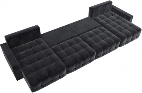 Диван п-образный с полками Лига-053 НПБ Лонг Лига Диванов (Велюр) арт.128995
