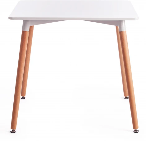 Стол JOHN (mod. T1003) МДФ/дерево, 80 х 75 см , White (Белый) / Natural (натуральный) Tetchair 15173