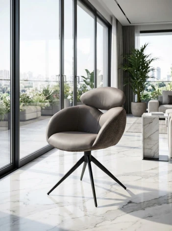 Стул ГУННАР (GUNNAR) 360 град, цвет СЕРЫЙ VEGA-88 / MIAMI-459, ткань / ЧЕРНЫЙ каркас, ®DISAUR M-City 64849