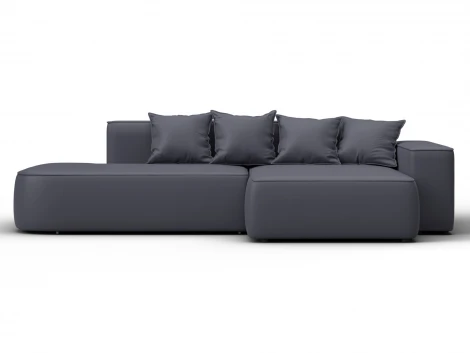 Диван угловой Лига-065 угол правый (ДСП/Пластик/Экокожа/Серый) Лига Диванов 129805