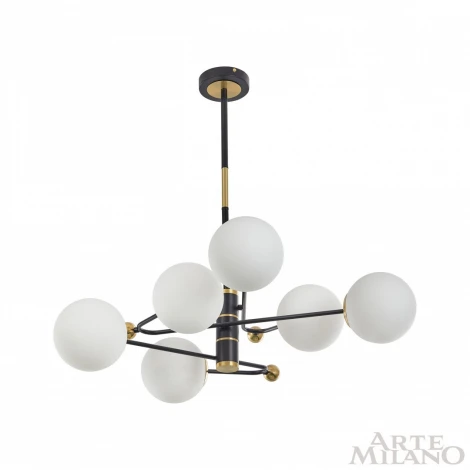Потолочная люстра на штанге Arte Milano 272708/6 BK/GD (220V, шарики)