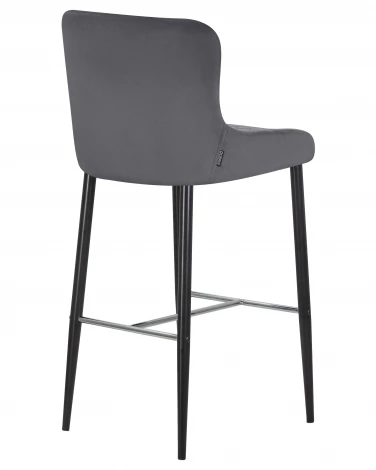 Стул барный CHRISTIAN'75 (черные ножки, темно-серый велюр (V108-91))