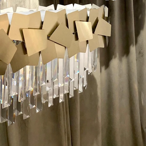 Подвесная люстра каскадная Simple Story 1031 1031-7PL (220V, хрусталь, подвески, на цепи)