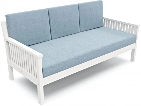 Диван Arsko Норман Б белая эмаль голубая рогожка