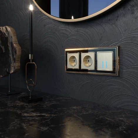 Умный сенсорный выключатель двухклавишный (шампань) Werkel W4520611 (a048329)