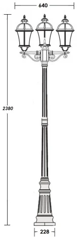 Наземный фонарь Oasis Light ROMA L 95209LB W (220V, фонарь, IP44)